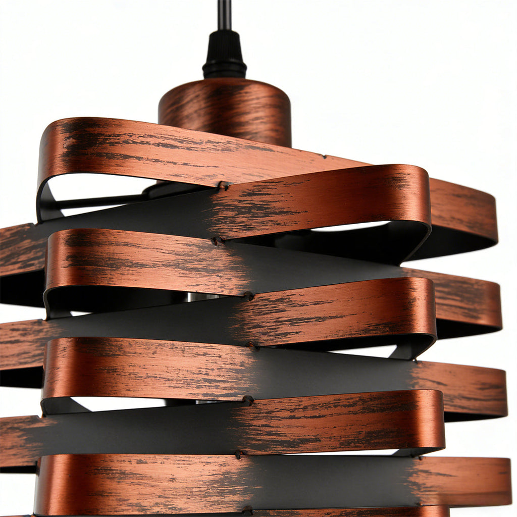 Vintage Industrial Metal Ribbon Pendant Light