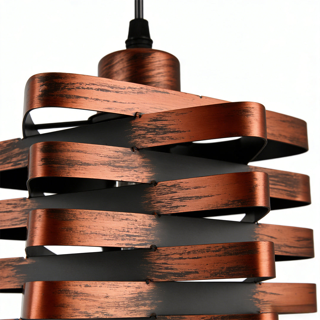 Vintage Industrial Metal Ribbon Pendant Light