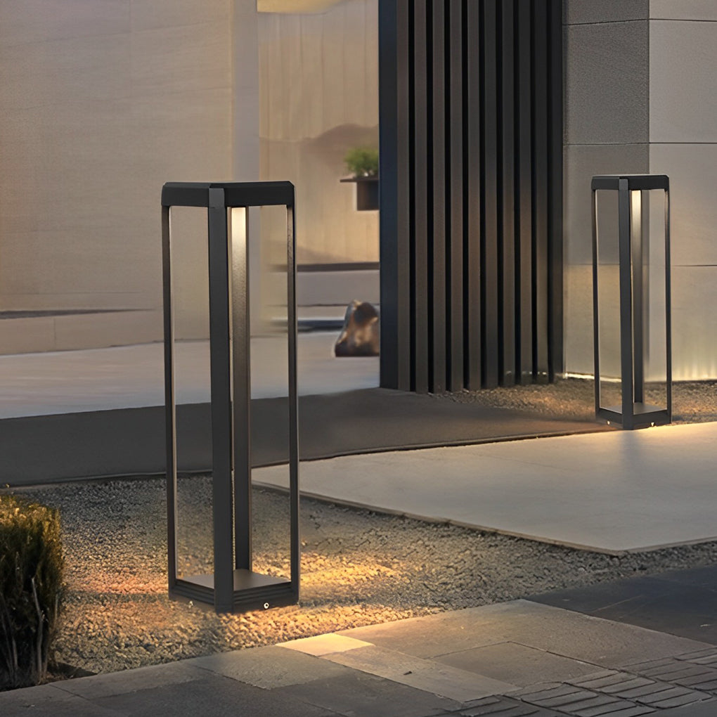 Modern Black Aluminum Solar Pathway Lights