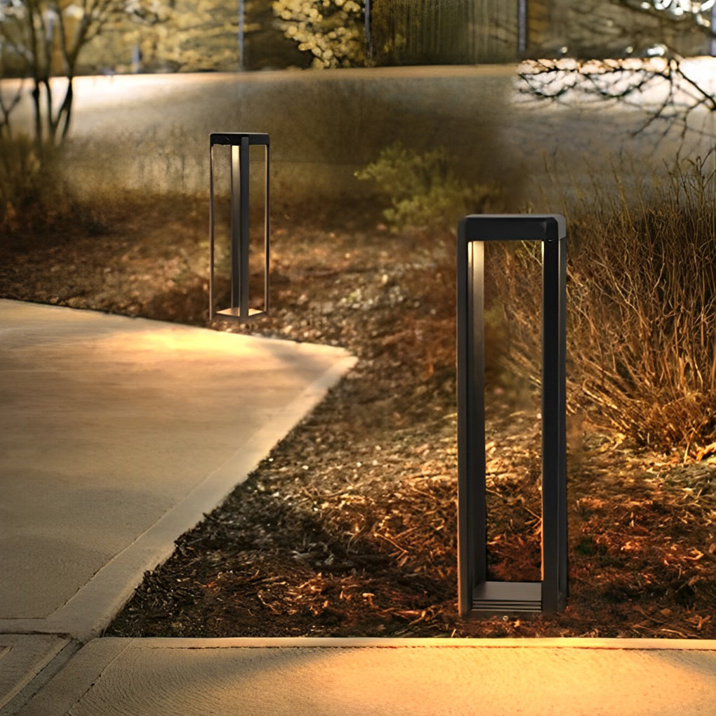 Modern Black Aluminum Solar Pathway Lights