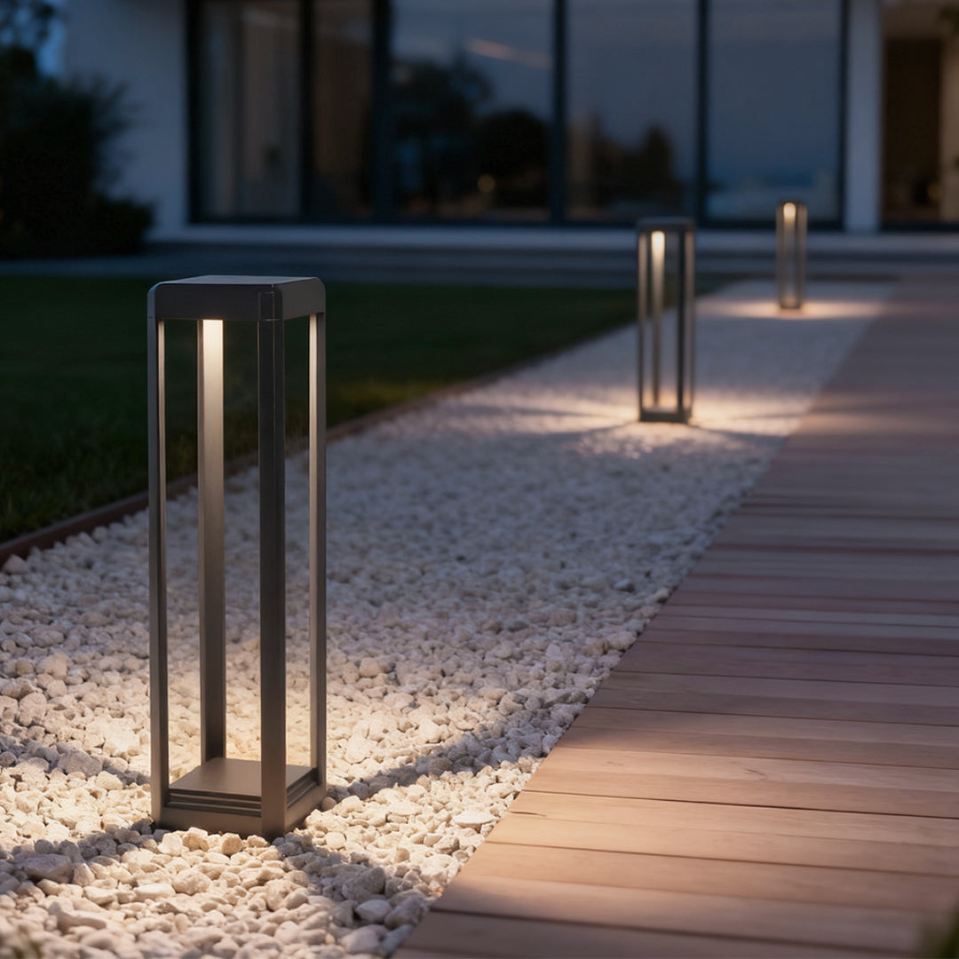 Modern Black Aluminum Solar Pathway Lights