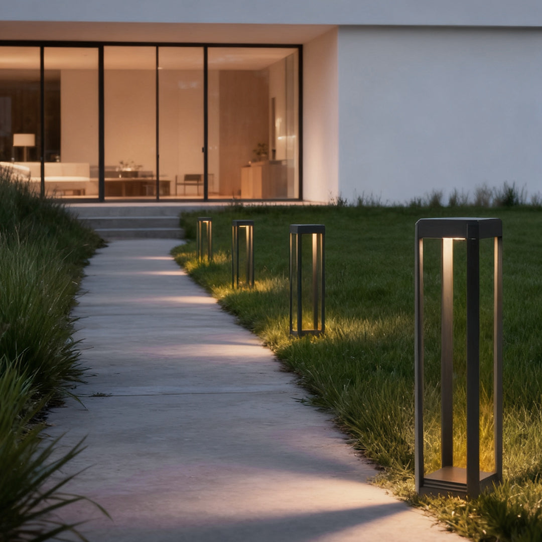 Modern Black Aluminum Solar Pathway Lights