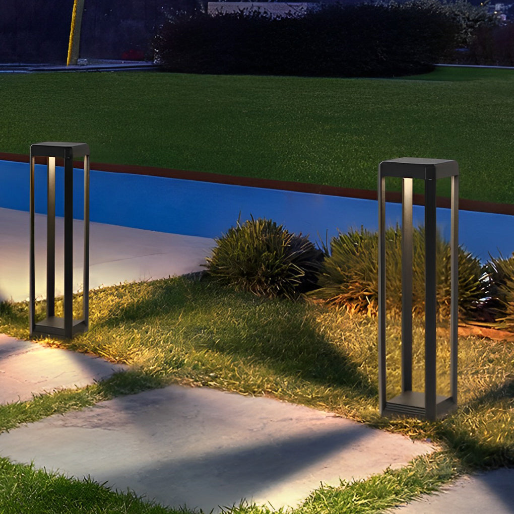 Modern Black Aluminum Solar Pathway Lights