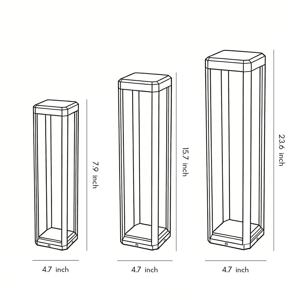Modern Black Aluminum Solar Pathway Lights