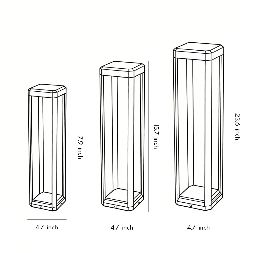Modern Black Aluminum Solar Pathway Lights