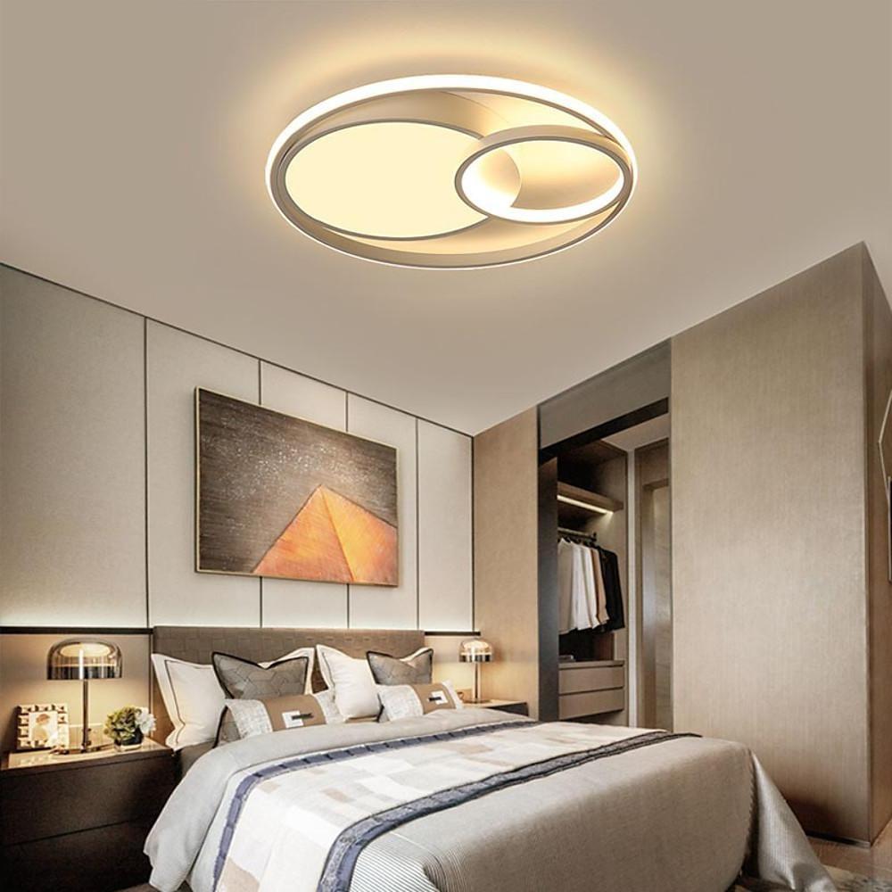 Contemporary LED Round Flush Mount Ceiling Light - Triple Circle Design