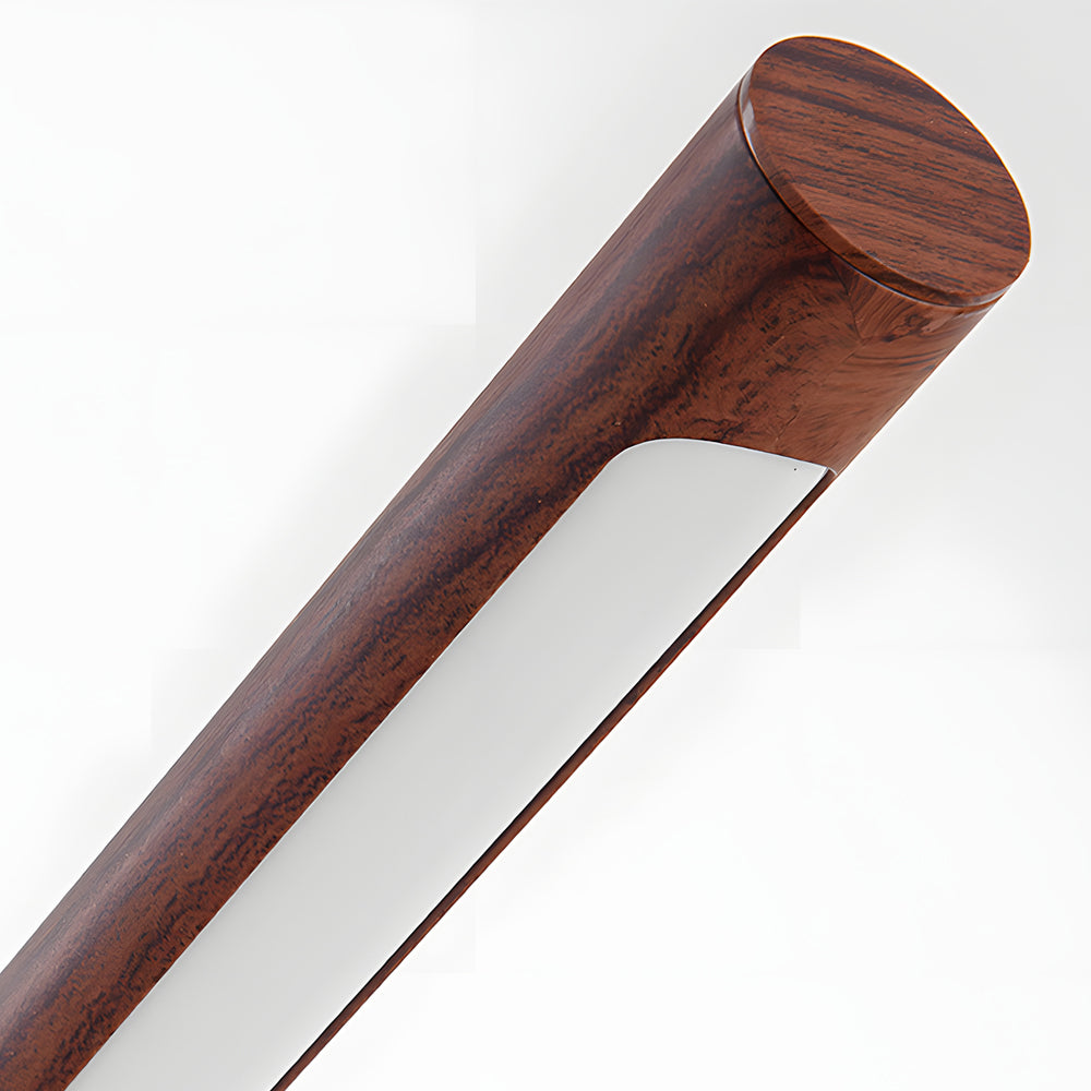 Mid-Century Modern Wood & Brass Linear LED Lamp