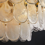 Midcentury Modern Copper and Glass Chandelier