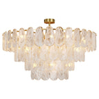Midcentury Modern Copper and Glass Chandelier