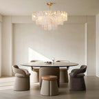 Midcentury Modern Copper and Glass Chandelier