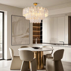 Midcentury Modern Copper and Glass Chandelier