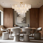 Midcentury Modern Copper and Glass Chandelier