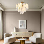 Midcentury Modern Copper and Glass Chandelier