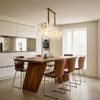 Midcentury Modern Copper and Glass Chandelier