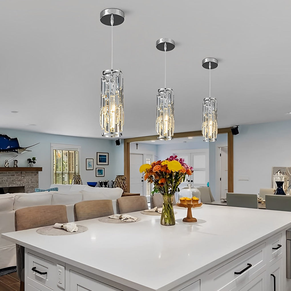 Mini Crystal Pendant Light - Elegant Island Ceiling Fixture