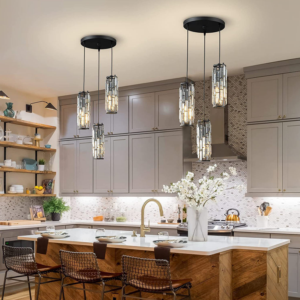 Mini Crystal Pendant Light - Elegant Island Ceiling Fixture