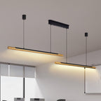Minimalist Dual-Head Linear Pendant Light - 2-Light Ceiling Fixture