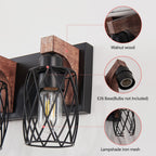 Premium Black Metal Cage Vanity Light for Bathroom Mirrors