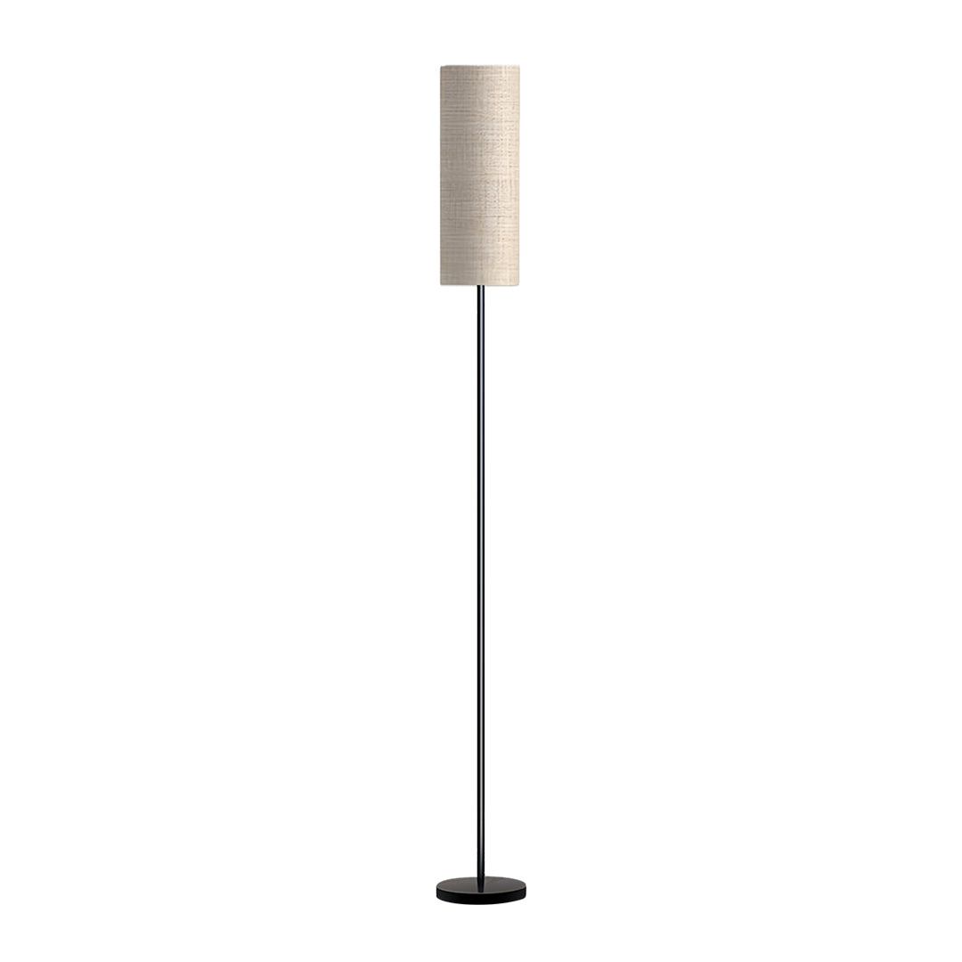 Premium Black Wrought Iron Floor Lamp with Artistic Linen Shade
