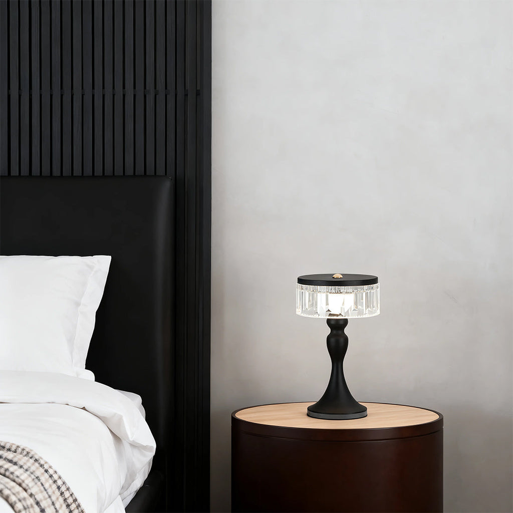 Nordic Minimalist Forged Iron Table Lamp with Acrylic Accent