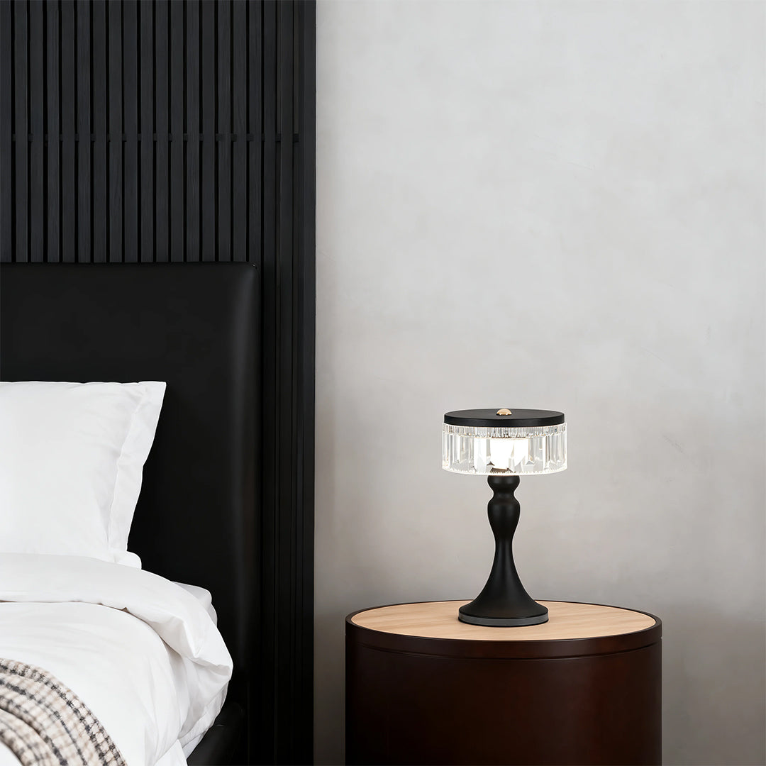Nordic Minimalist Forged Iron Table Lamp with Acrylic Accent