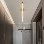 Minimalist Black and Gold LED Semi Flush Mount Ceiling Light