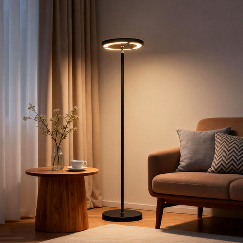 Adjustable Black Metal Minimalist Floor Lamp