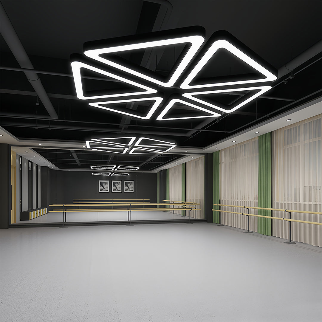 Modern Black LED Triangular Chandelier Ceiling Light