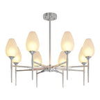 Modern Brass Glass Chandelier - Minimalist Ceiling Light