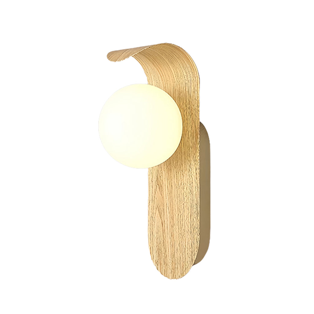 Mid-Century Minimalist Wood Grain LED Wall Lights