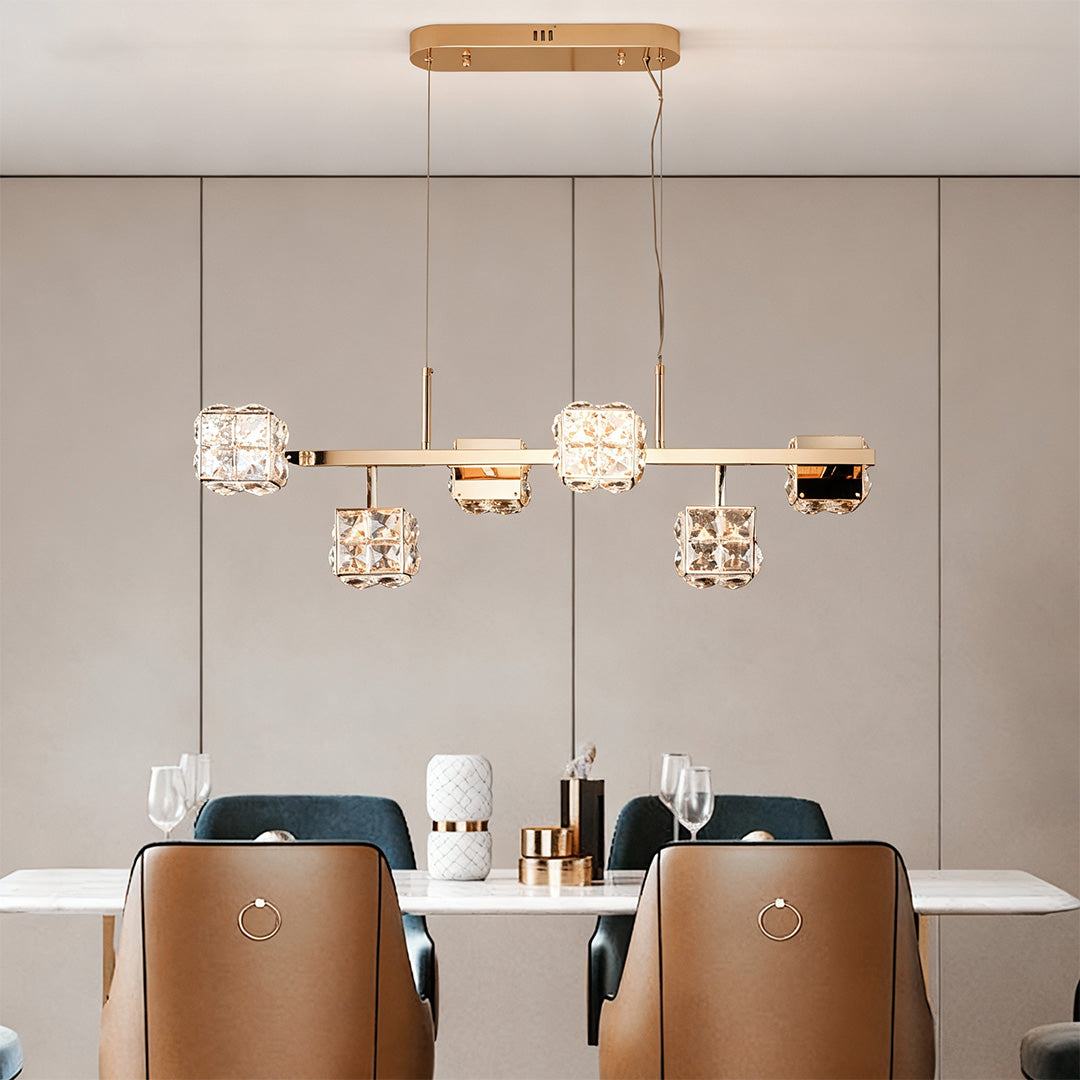 Modern Crystal Cube Ceiling Chandelier