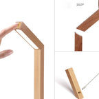 Premium Nordic Touch-Controlled LED Desk Lamp with Dual Magnetic Wooden Base