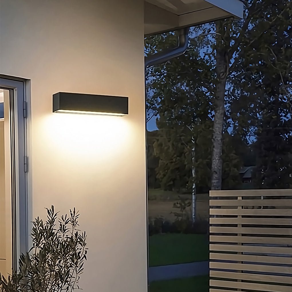 Premium Matte Black Rectangle LED Wall Light for Outdoor Use