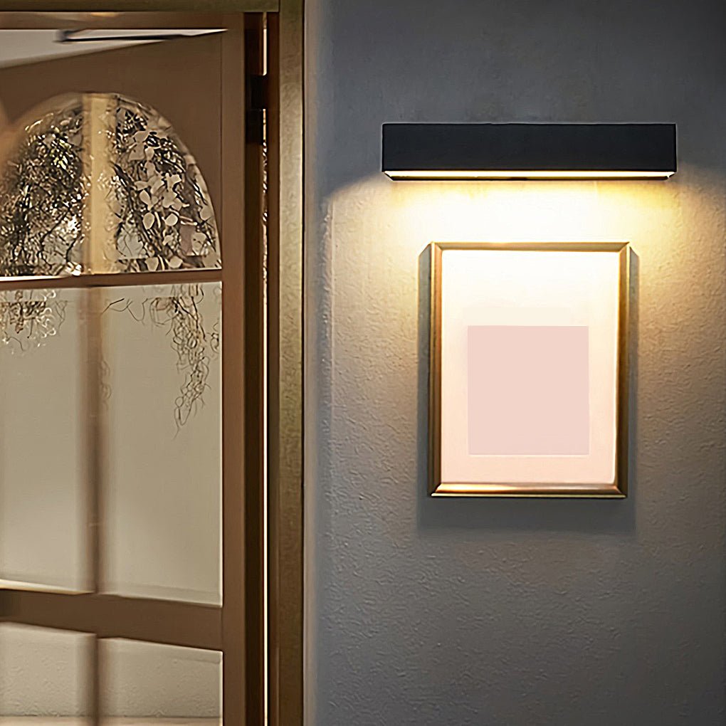 Premium Matte Black Rectangle LED Wall Light for Outdoor Use
