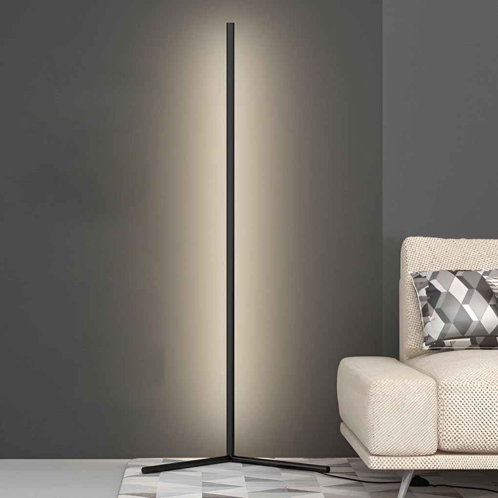 Modern Black LED RGB Corner Floor Lamp - Minimalist Design