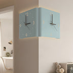 Modern Square Backlit Metal Wall Clock Lamp