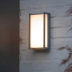 Modern Black Metal Geometric Outdoor Wall Light
