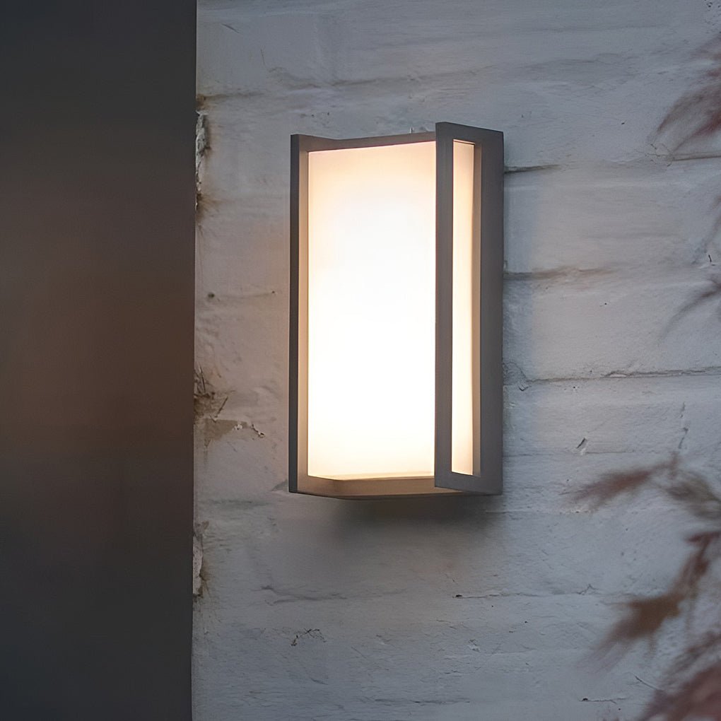 Modern Black Metal Geometric Outdoor Wall Light
