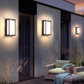 Modern Black Metal Geometric Outdoor Wall Light