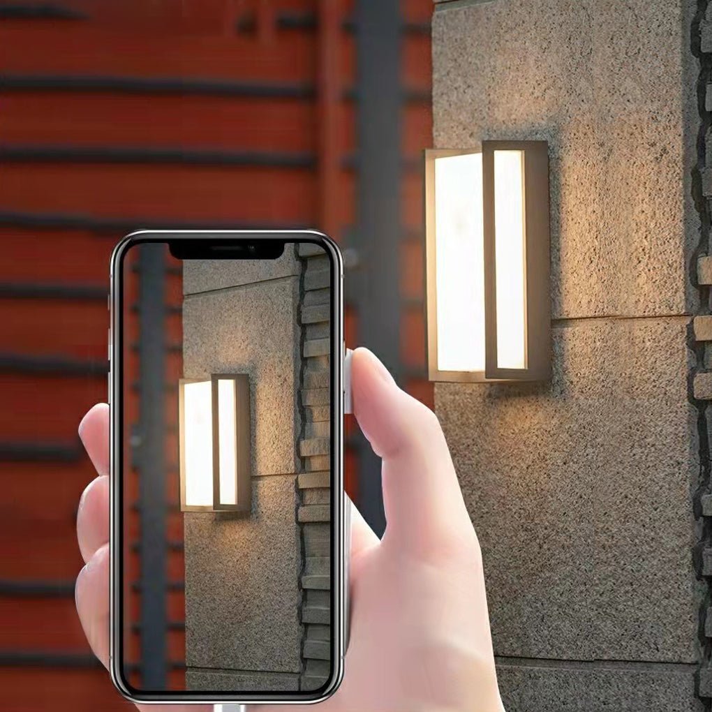 Modern Black Metal Geometric Outdoor Wall Light