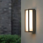 Modern Black Metal Geometric Outdoor Wall Light