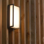Modern Black Metal Geometric Outdoor Wall Light