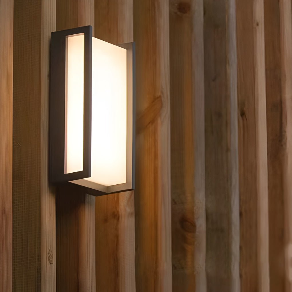 Modern Black Metal Geometric Outdoor Wall Light