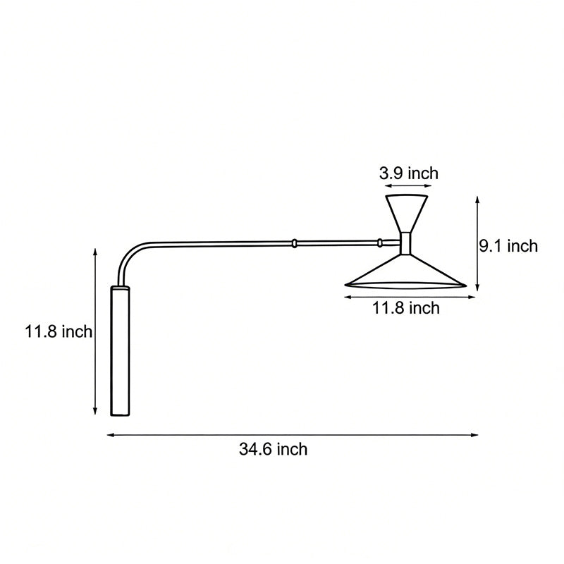 Modern Double-Joint Swing Arm Wall Sconce - Adjustable Up and Down Light