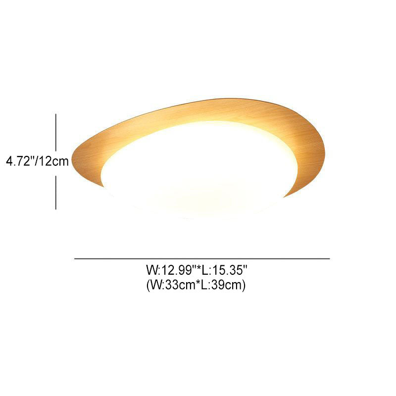 Nordic Wood Grain Pebble LED Flush Mount Ceiling Light