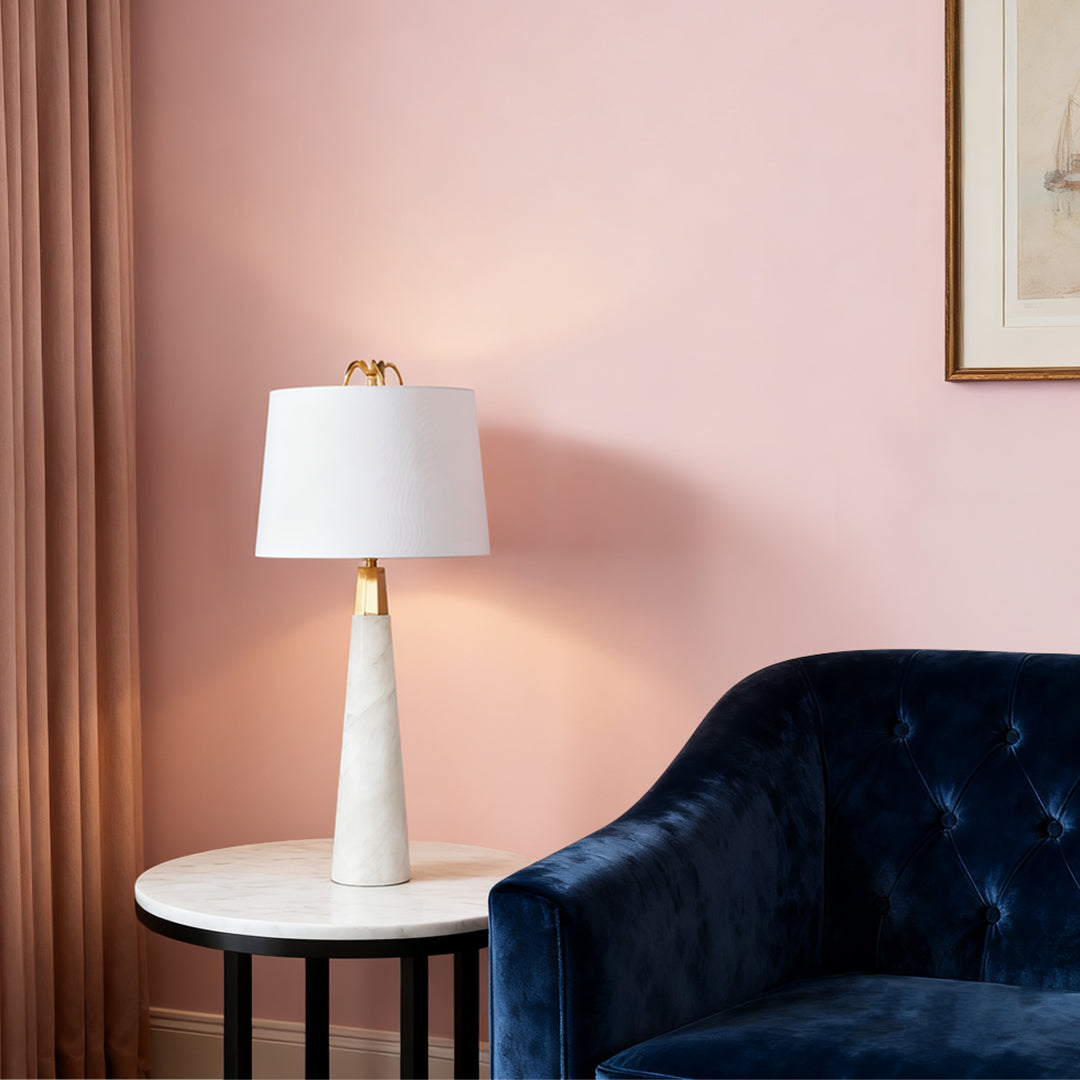 Premium Nordic White Marble Tapered Lamp