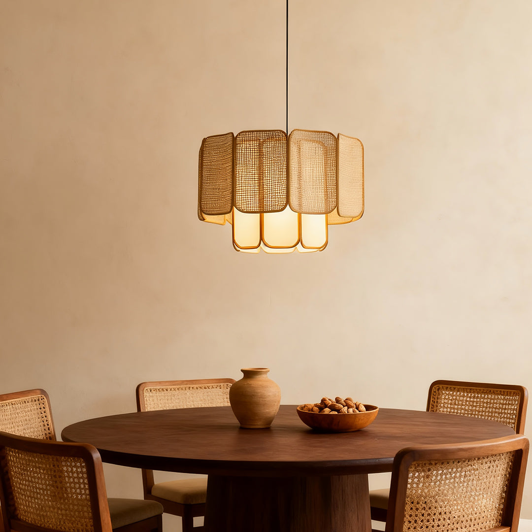 Japanese Zen Bamboo Pendant Light - Rattan Ceiling Fixture