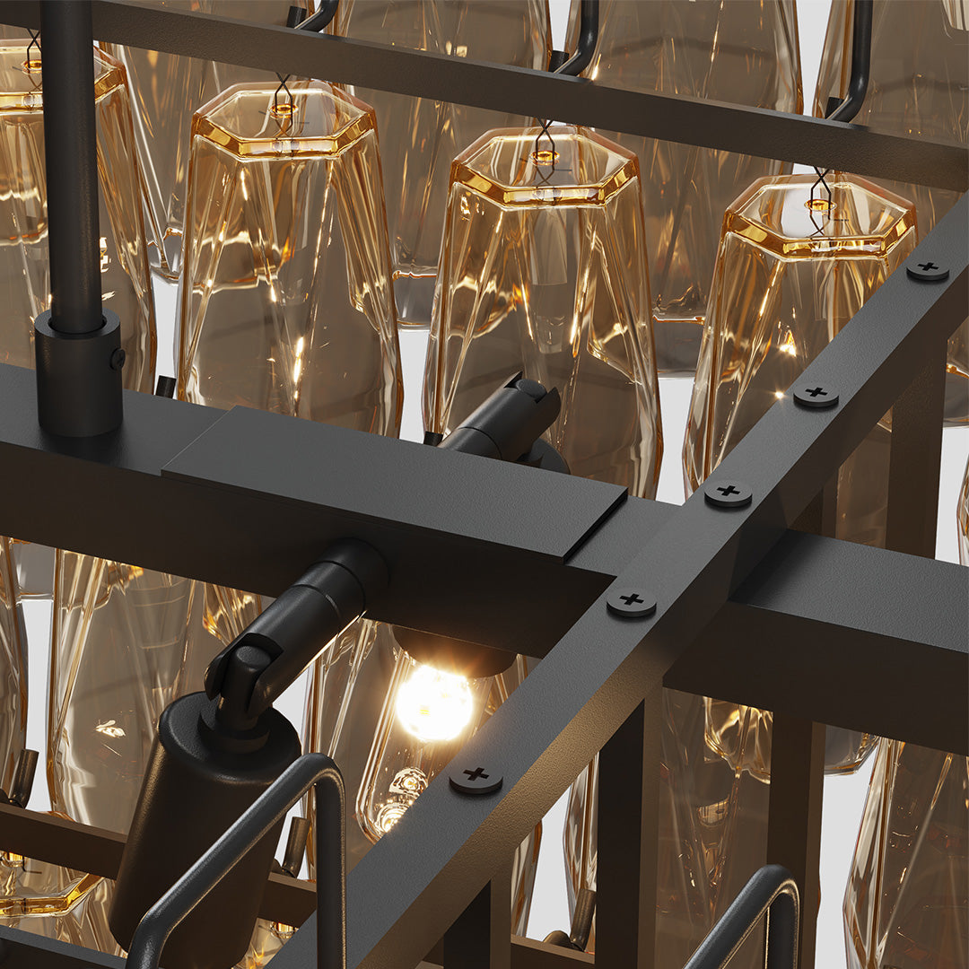 Luxury Multi-Head Glass Pendant Chandelier for Elegant Ceilings