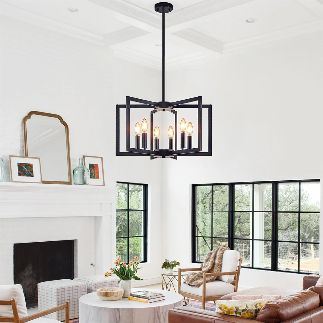 Industrial Multi-Head Candle Chandelier Ceiling Light