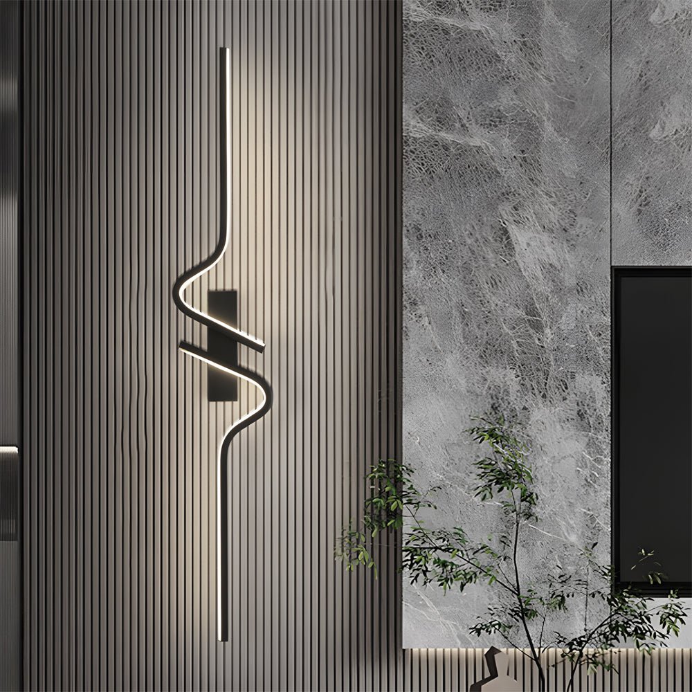 Minimalist Black Aluminum Curved Wall Sconce
